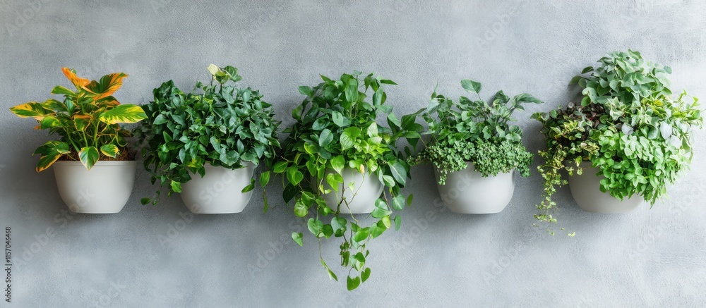 Aufkleber wall mounted planters displaying lush greenery to elevate indoor decor and create a refreshing atmos