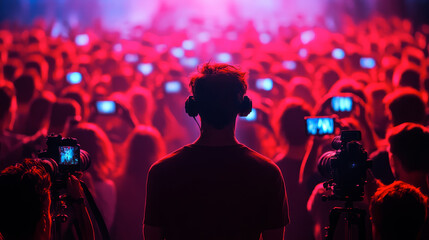 Cameraman filming a concert