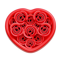 Heart Roses, Valentine's Day elements, 3d rendering.