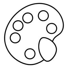 Art Palette Line Art Vector Illustration