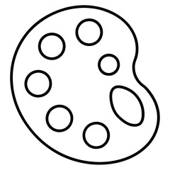 Fototapeta premium Art Palette Line Art Vector Illustration