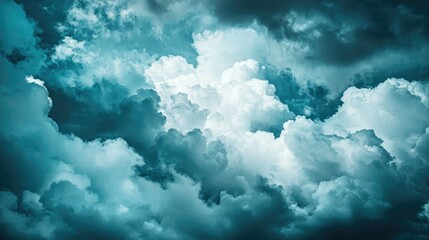 Fototapeta premium Dramatic clouds fill the sky creating a captivating atmosphere during a stormy day at sunset