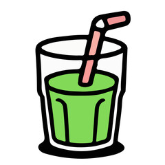 Cute glass drink illustration