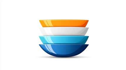 Dish icon or plate illustration in a cute cartoon style isolated on a white background
