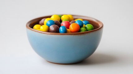 Colorful candy bowl kitchen table food photography bright environment close-up view sweet treats delight