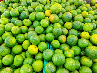 Fresh green lime in the market