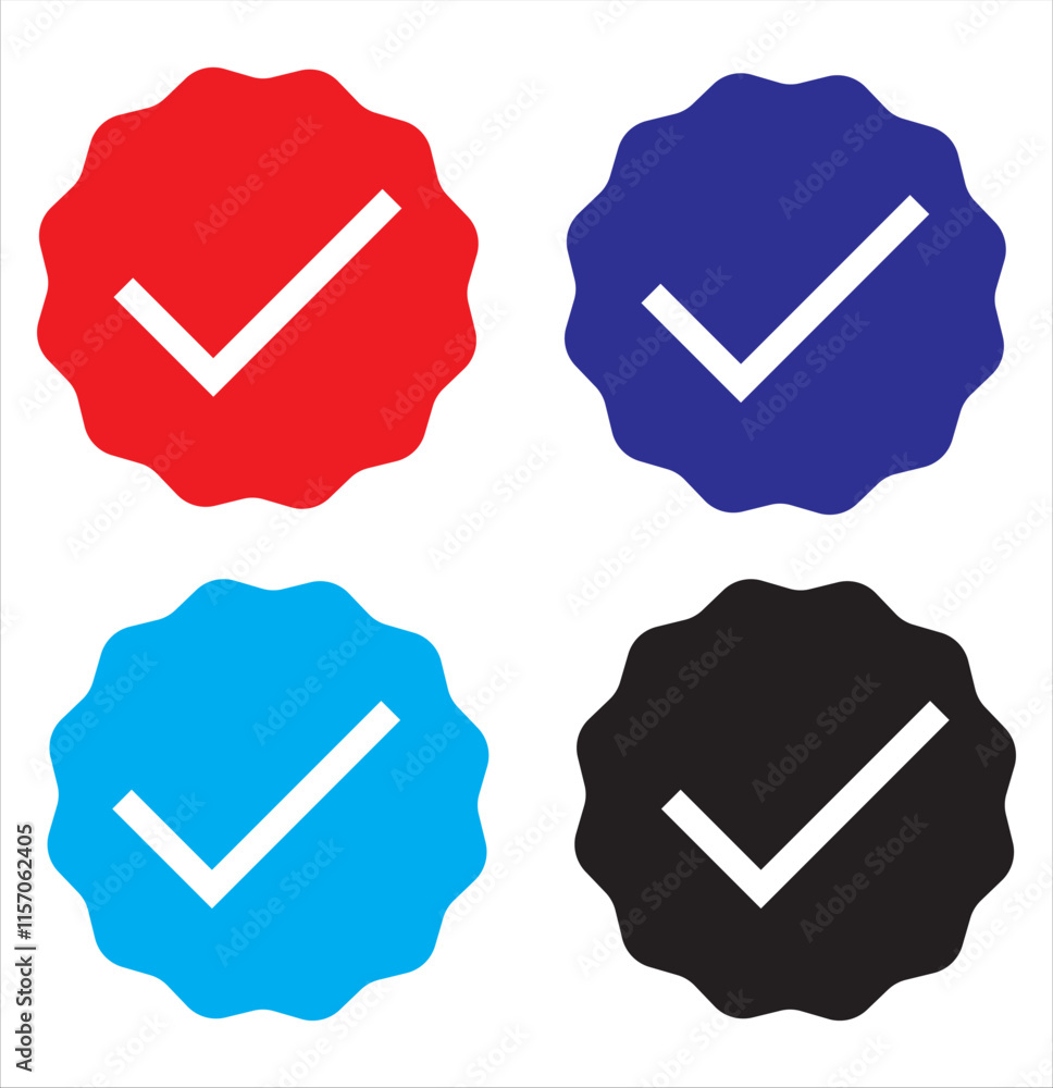 Poster check mark icon.more colorful check mark vector set. checked checkbox sign. approved symbol. tick ma