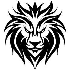 Fototapeta premium Lion Head Silhouette, Lion Logo