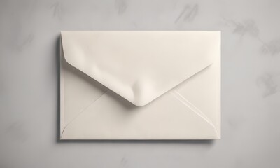 Old-fashioned envelope containing a plain white greeting card, paper, mail