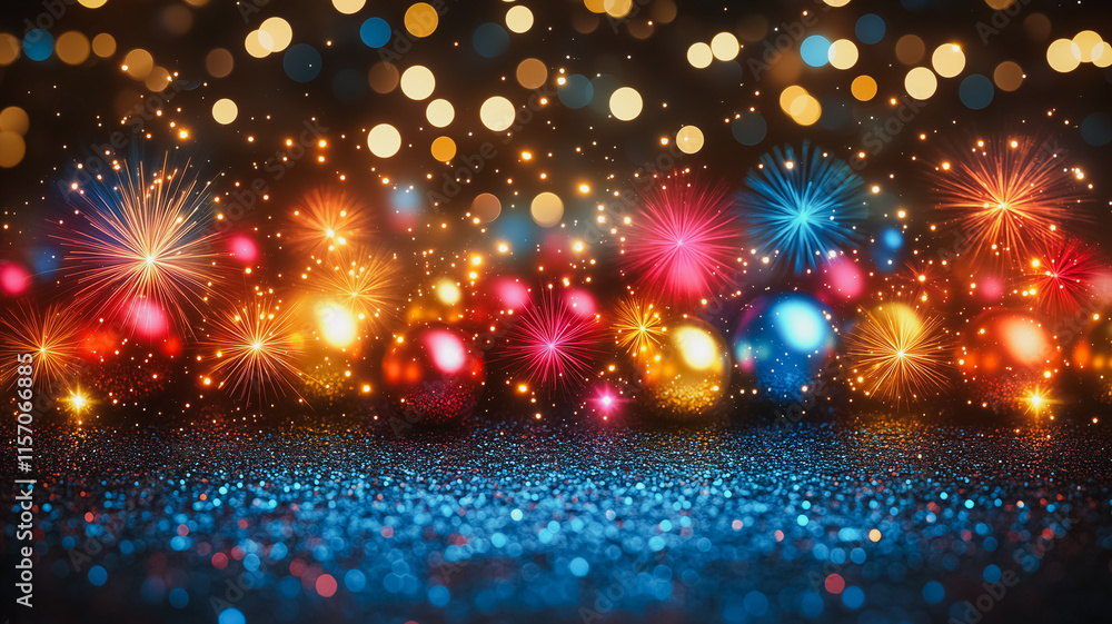 Aufkleber a colorful fireworks display with many different colored fireworks