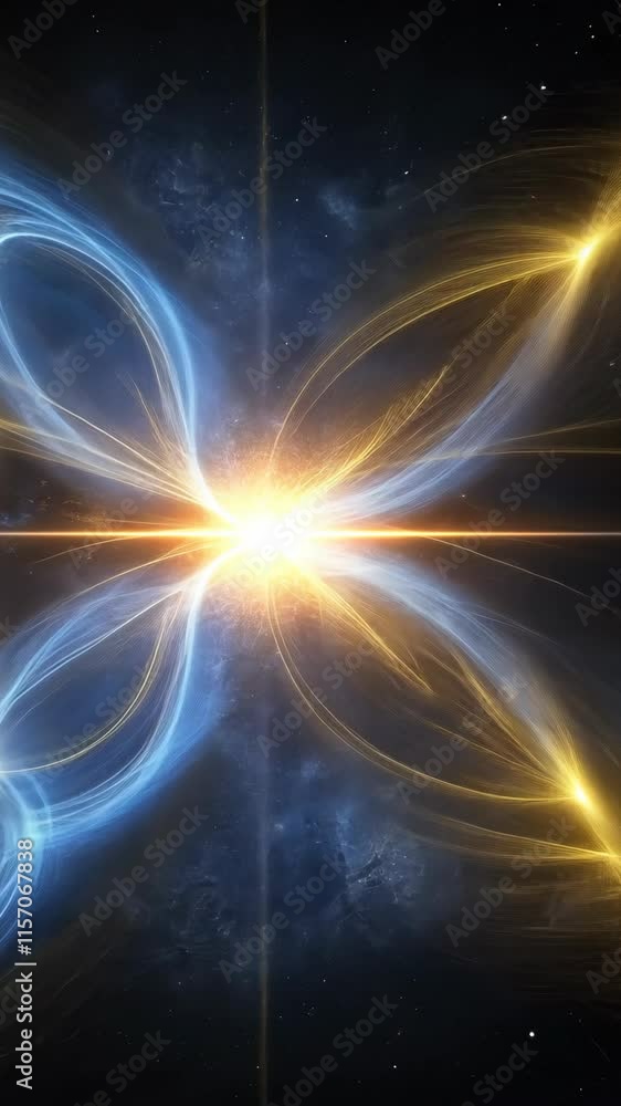 Poster abstract cosmic design featuring radiant light patterns in space during a vibrant display of energy 