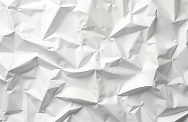 Obraz premium Abstract white paper texture. Crinkled, creased sheet of paper. Wrinkled paper surface. Blank paper texture design. Intricate folds, creases. White paper background. Modern abstract pattern. Unique