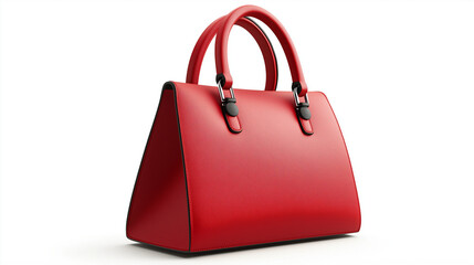 red women shopping  hand bag isolated on white background