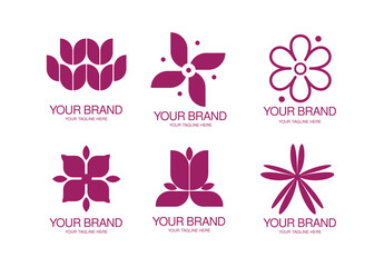 Elegant Floral Logo Set - Ready-to-Use Branding for Beauty and Wellness