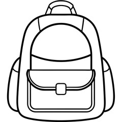 Backpack Line Art Vector Design