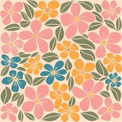 Trendy seamless botany flowers pattern.