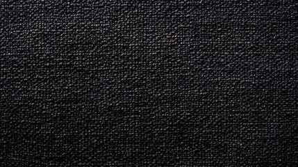 Black abstract background. Texture of natural cotton fabric. Black banner with copy space.