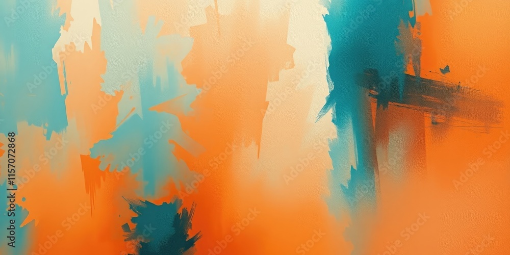 Poster swirls of orange and teal merge seamlessly, producing an abstract backdrop filled with rich textures