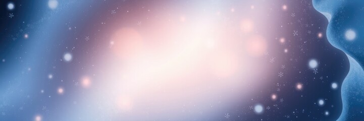 A soft, abstract background features flowing textures and luminous elements, evoking a tranquil and dreamy vibe in serene cool colors