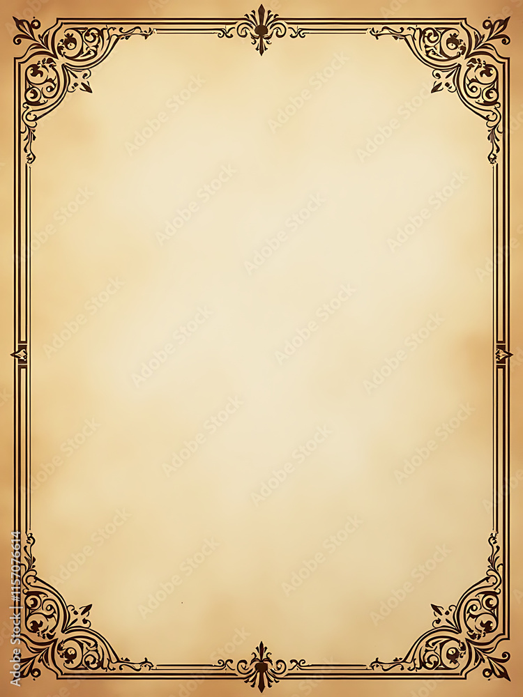 Poster ornate paper background features intricate designs, providing a vintage feel with ample copy space t