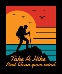 Outdoor Hiking Mountain Vector T-Shirt Design