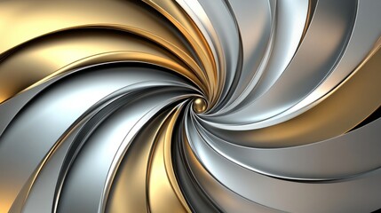 A gradient blending metallic gold and silver tones, with sharp, intricate circular lines radiating outward, creating an elegant and polished effect