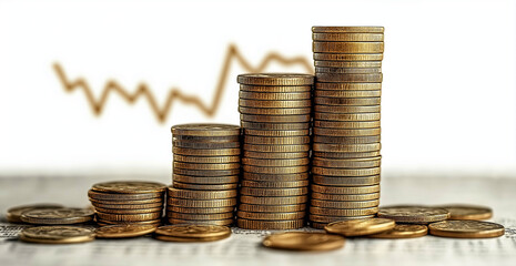 Piles of Gleaming Gold Coins &ndash; Banking and Financial Concept