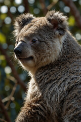Obraz premium Expressive portrait koala. Animal. Close-up captures character and personality. Ideal for nature lovers, pets and wildlife