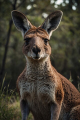 Fototapeta premium Expressive portrait kangaroo. Animal. Close-up captures character and personality. Ideal for nature lovers, pets and wildlife