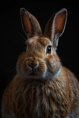 Expressive portrait hare. Animal. Close-up captures character and personality. Ideal for nature lovers, pets and wildlife