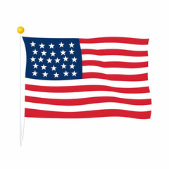 Fototapeta premium Clip art illustration of the American flag