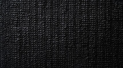 Black abstract background. Texture of natural cotton fabric. Black banner with copy space.