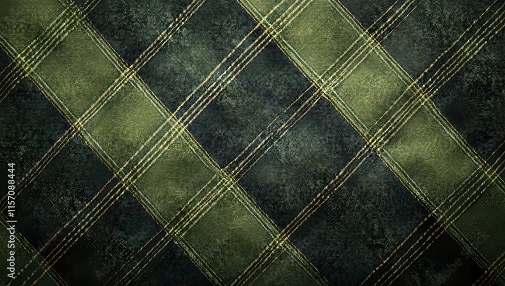 Poster textured green plaid pattern with subtle streaks in dark and light shades for background use in crea