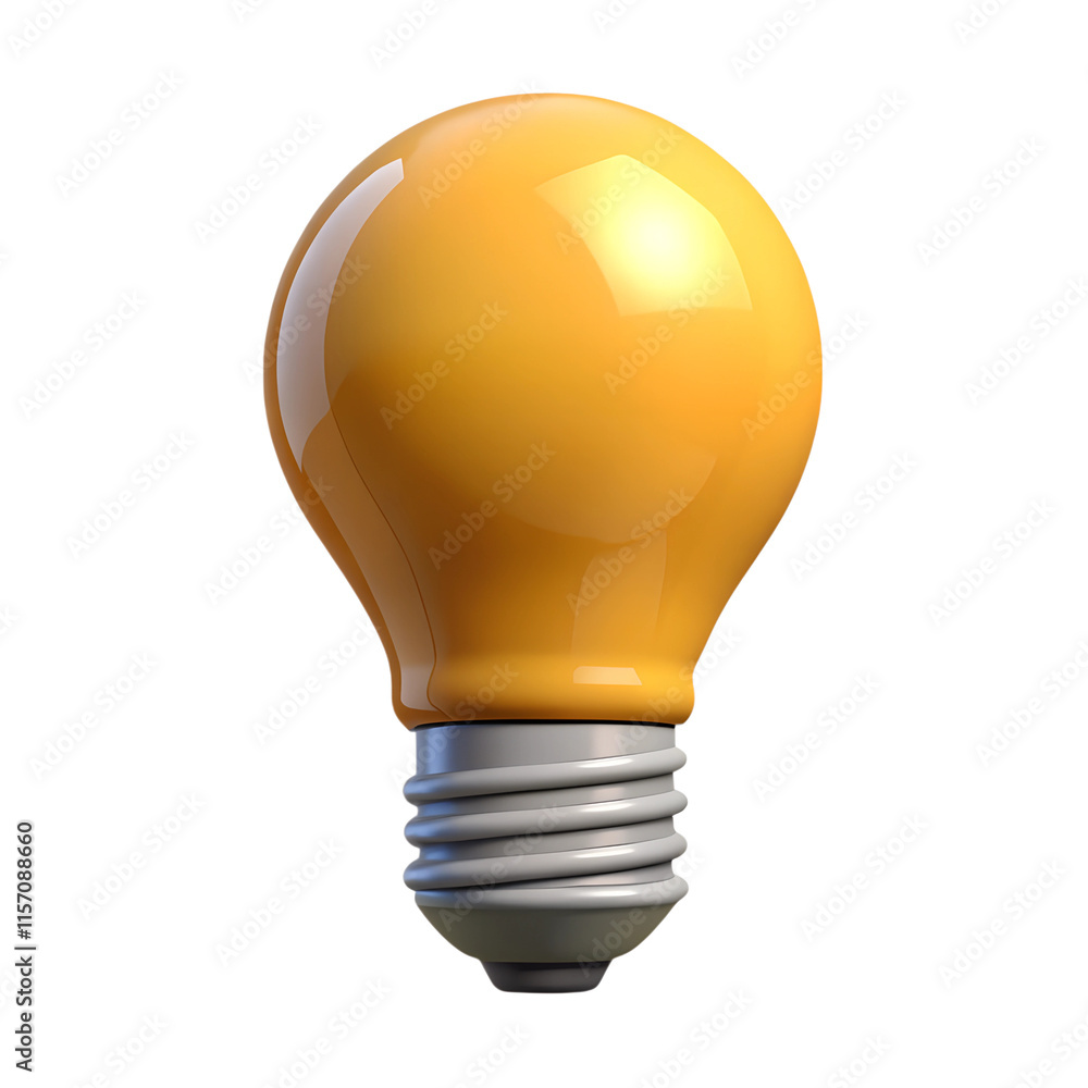 Aufkleber light bulb light bulb idea icon concept top view on white background. 3d rendering.