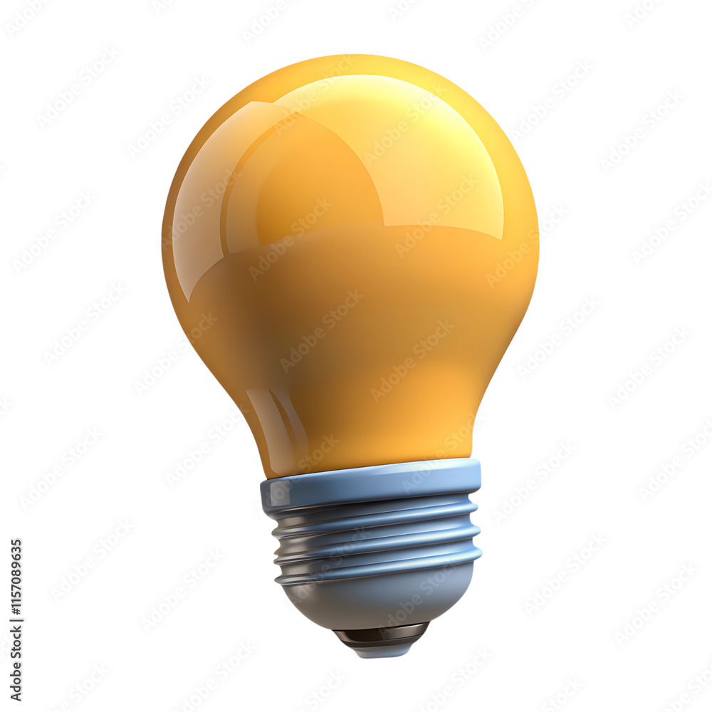 Fototapete light bulb light bulb idea icon concept top view on white background. 3d rendering.