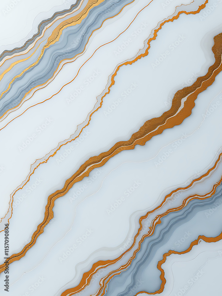 Poster Marble Texture Background Featuring Gold, White, And Blue Veins, Generated Using Artificial Intelligence Techniques To Create A Unique Design. 00003