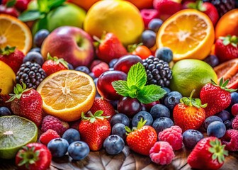 Vibrant Still Life: Healthy & Fresh Fruit Gourmet Composition