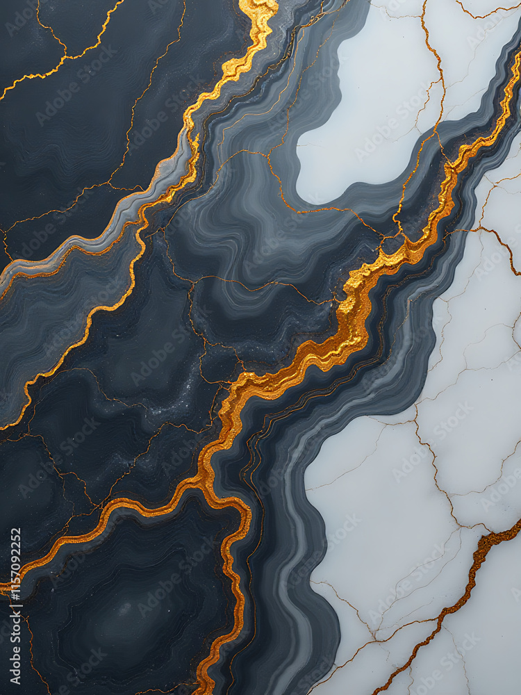 Poster Marble Texture Background Banner Featuring Black, Grey, And Gold Veins, Generated Using Artificial Intelligence Technology And Algorithms. 00003