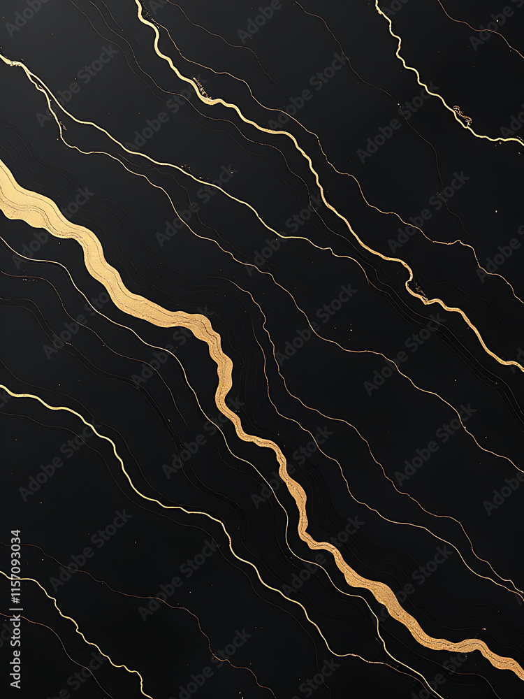 Poster Marble Background Featuring Black And Gold Veins In A Textured Pattern Adds Elegance And Sophistication To Any Design Or Setting Easily. 00001