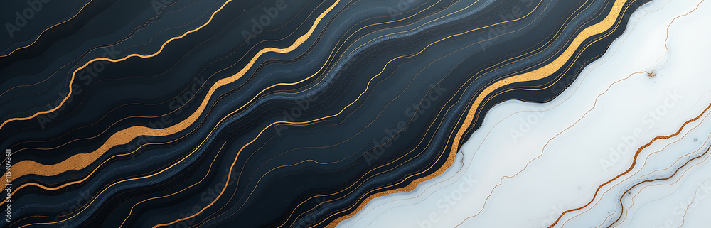 Poster marble background features intricate black, white, and gold veins created with e technology to produ