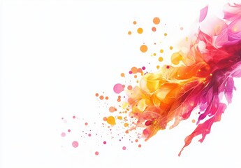Vibrant Abstract Composition with Flowing Colors and Bubbles Showcasing a Dynamic Blend of Warm and Cool Tones for Creative Background or Design Element