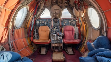 Control panel of a vintage submarine showcasing a variety of gauges and instruments for navigation and depth measurement