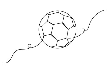 Football continuous one line art drawing of isolated outline vector illustration