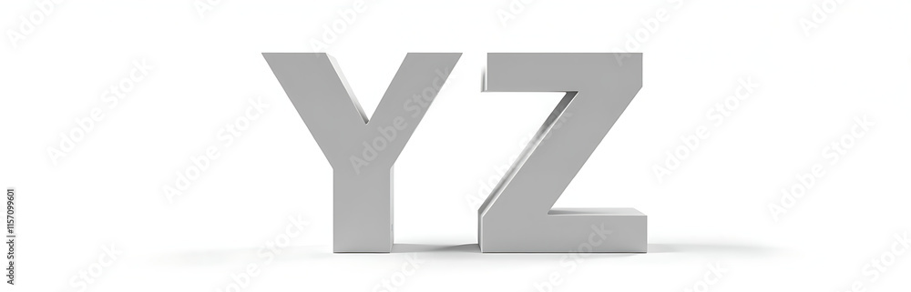 Poster Letters Y And Z Stand Isolated On A Clean White Background Creating Simple Yet Effective Visual Impact. 00002