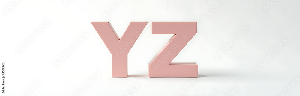 Poster Letters Y And Z Stand Isolated On A Clean White Background Creating Simple Yet Effective Visual Impact. 00003