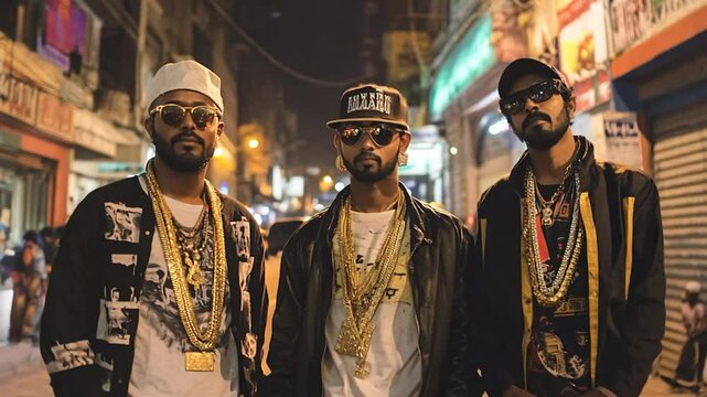 Rappers on a city street