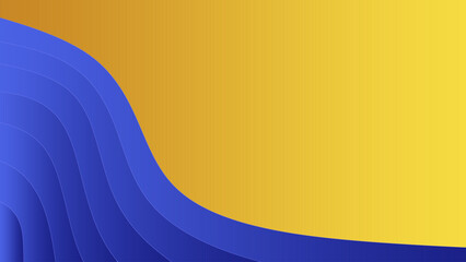Yellow blue geometric background. Wave abstract pattern with light. Blank banner template design.