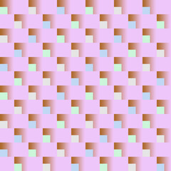Geometric pattern with seamless square shape elements in pastel colors. Endless vector design.