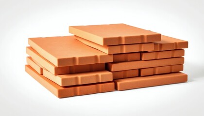 Stacked Terracotta Foam Blocks: A Minimalist Composition