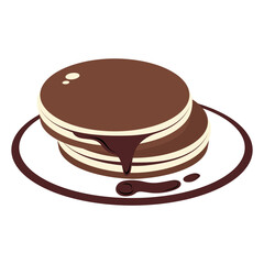 Sweet Chocolate Dorayaki Illustration: Vector Food Design